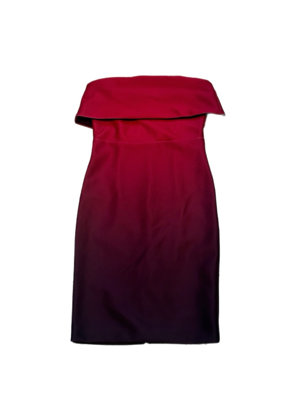 Romeo & Juliet Couture Strapless Ombre Red to Burgundy Dress